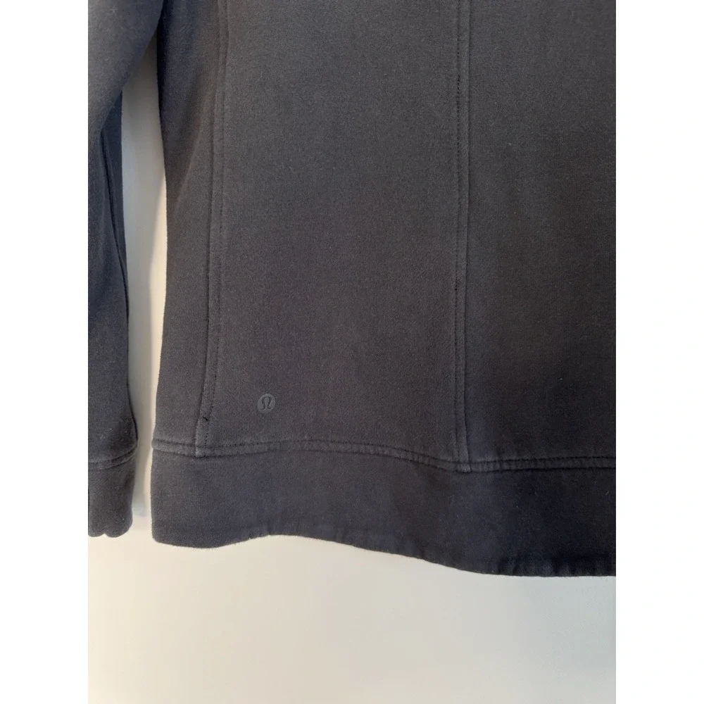 Lululemon Fleece Be True Moto Jacket Womens Size 2‎ Black Asymmetric Zip Quilted